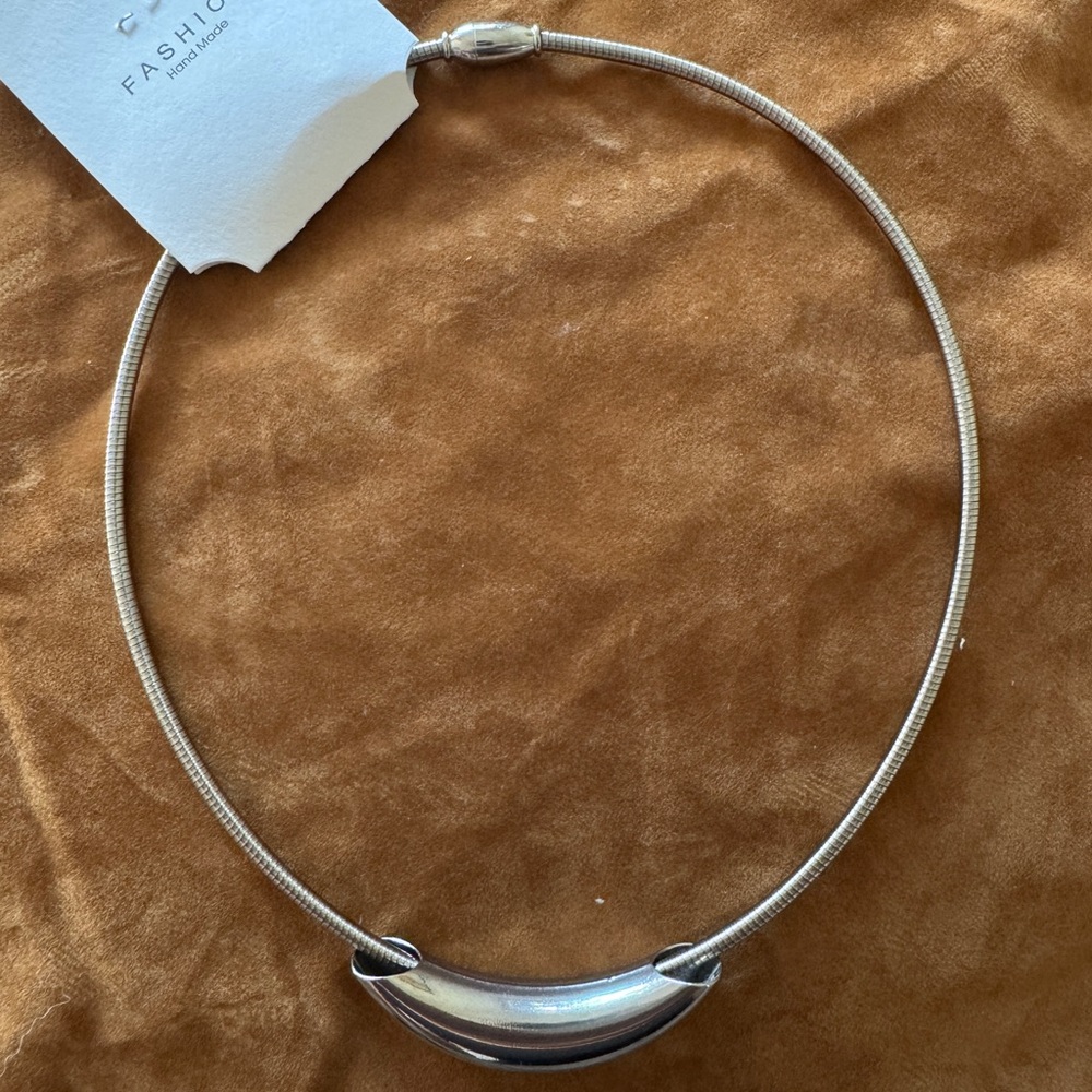 Bold Silver Necklace with Magnifying Clasp